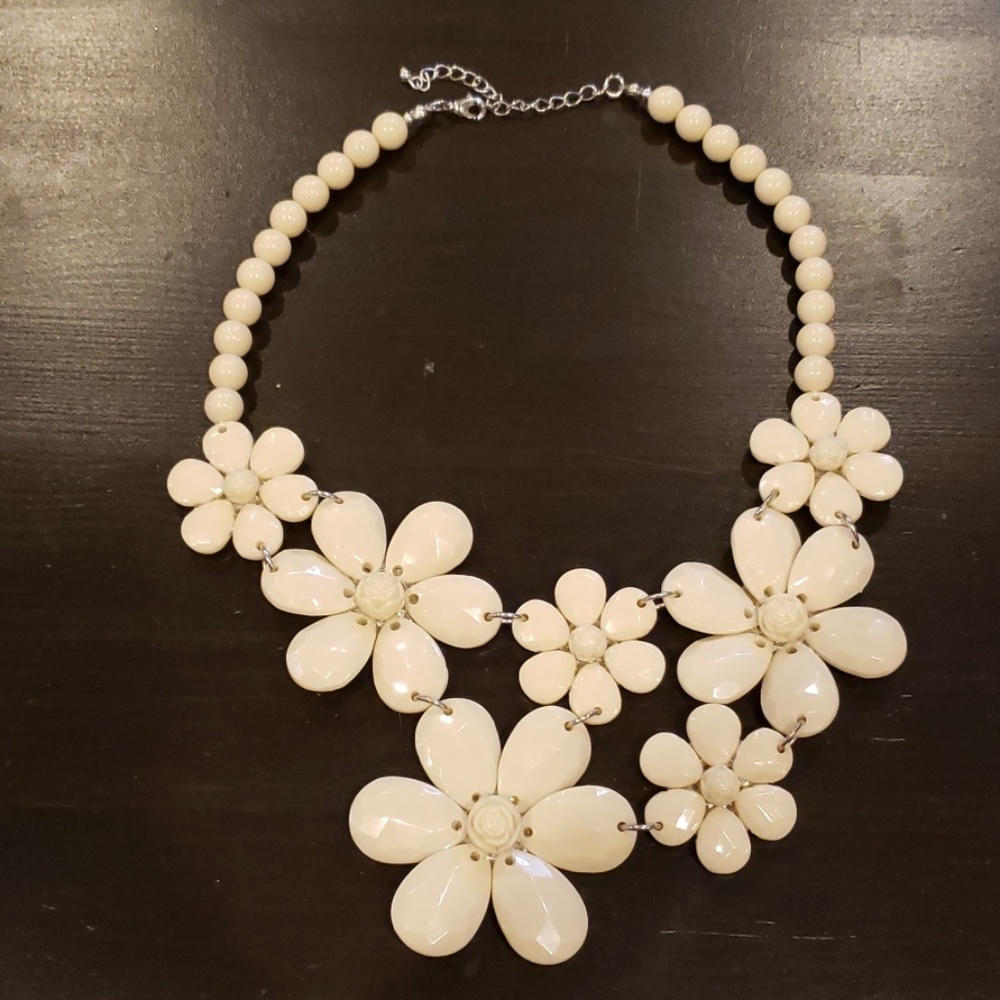 Ivory floral statement necklace
